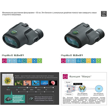Бинокль PENTAX Papilio III 6.5x21 WR оливковый